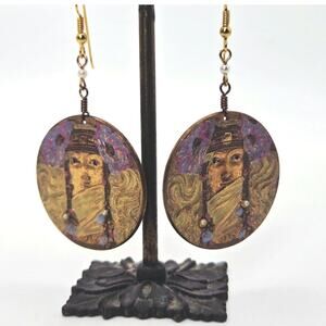Vintage Pididdly Art Nouveau Revival Dangle Earrings